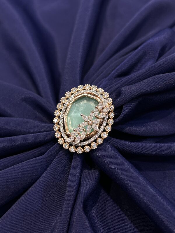 best imitation mint green rosegold ring