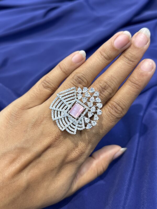 Infinity Bloom Pink Cocktail Ring - Image 2