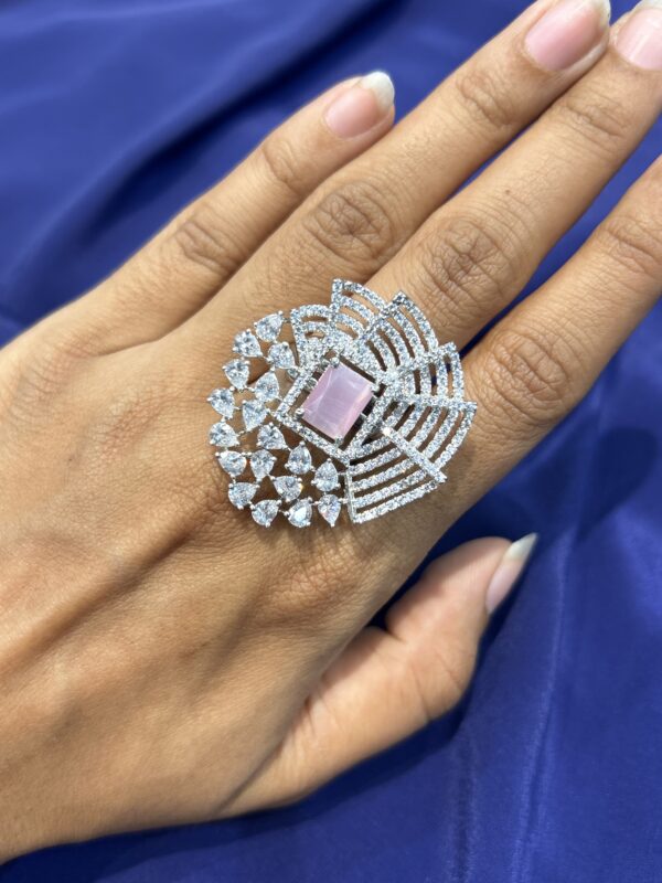 Infinity Bloom Pink Cocktail Ring - Image 3