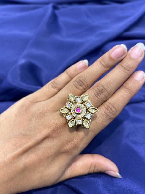 Shahi Sitara Kundan Ring - Image 3